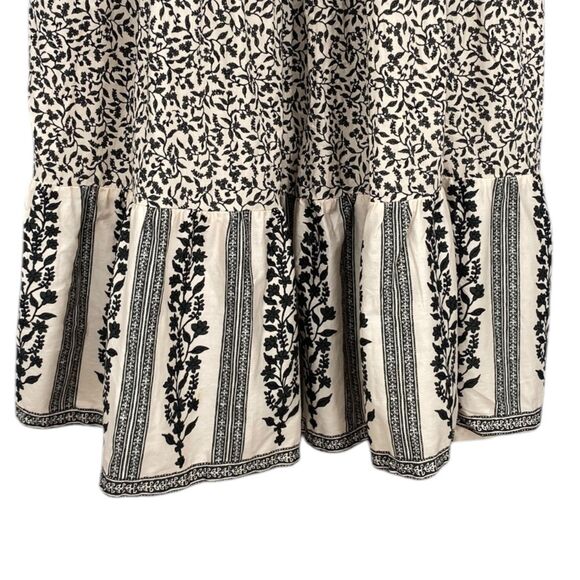 Faherty Phoebe Floral Block Print Maxi Dress Small Pockets Cream Black Blogger - Picture 7 of 9